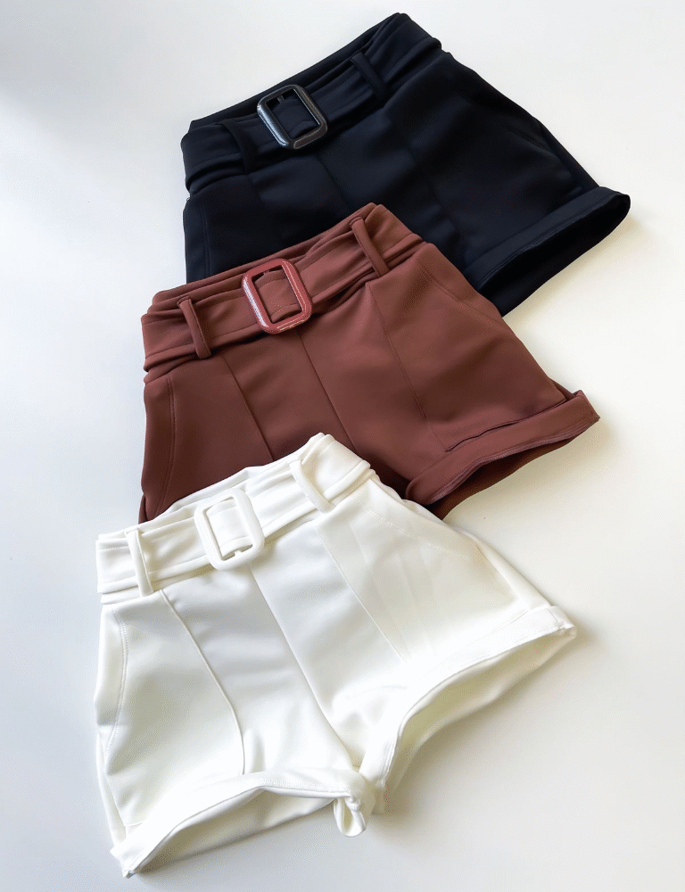 Shorts em Neoprene com Cinto Embutido Ref. 1923